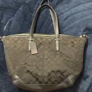 Coach Black Classic Tote with Signature Design